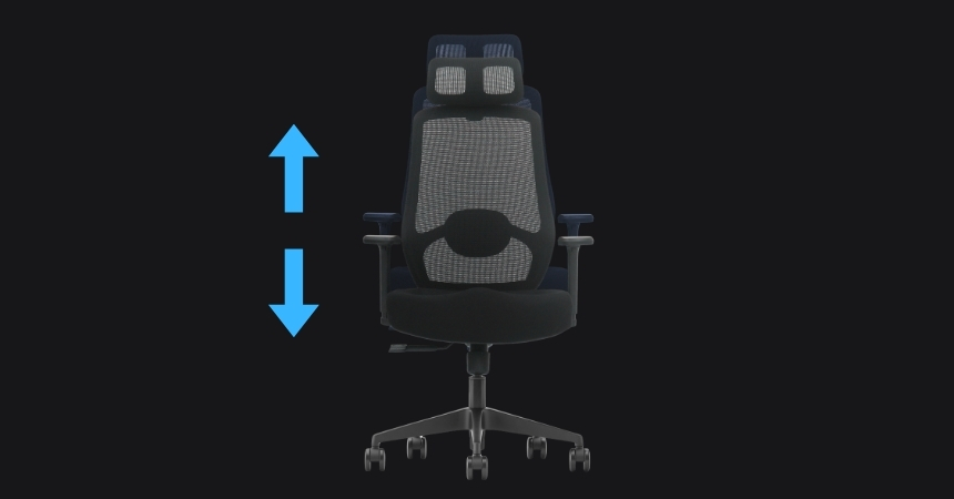 Regulacja wysokości siedziska w fotelu PULSE